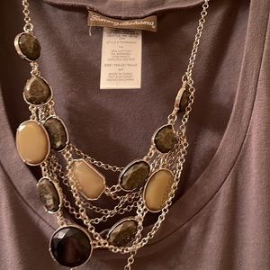 Tommy Bahama cotton and spandex grey mid dress for casual beach wear sleeveless